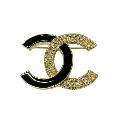 Chanel CHANEL Brooch Corsage Gold Black Coco Mark