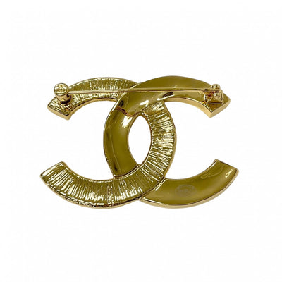 Chanel CHANEL Brooch Corsage Gold Black Coco Mark