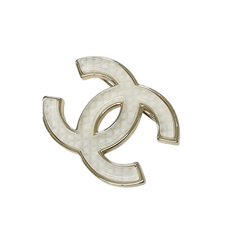 Chanel CHANEL Brooch Corsage White Gold Coco Mark