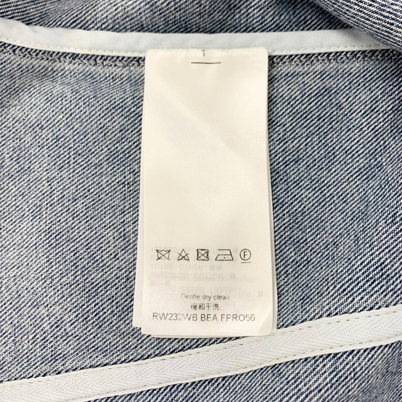 ルイヴィトン LOUIS VUITTON ワンピース コットン ブルー ノースリーブ ブリーチドデニムジップアップドレス ワッペン