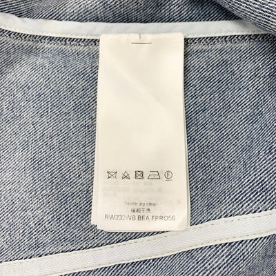 ルイヴィトン LOUIS VUITTON ワンピース コットン ブルー ノースリーブ ブリーチドデニムジップアップドレス ワッペン