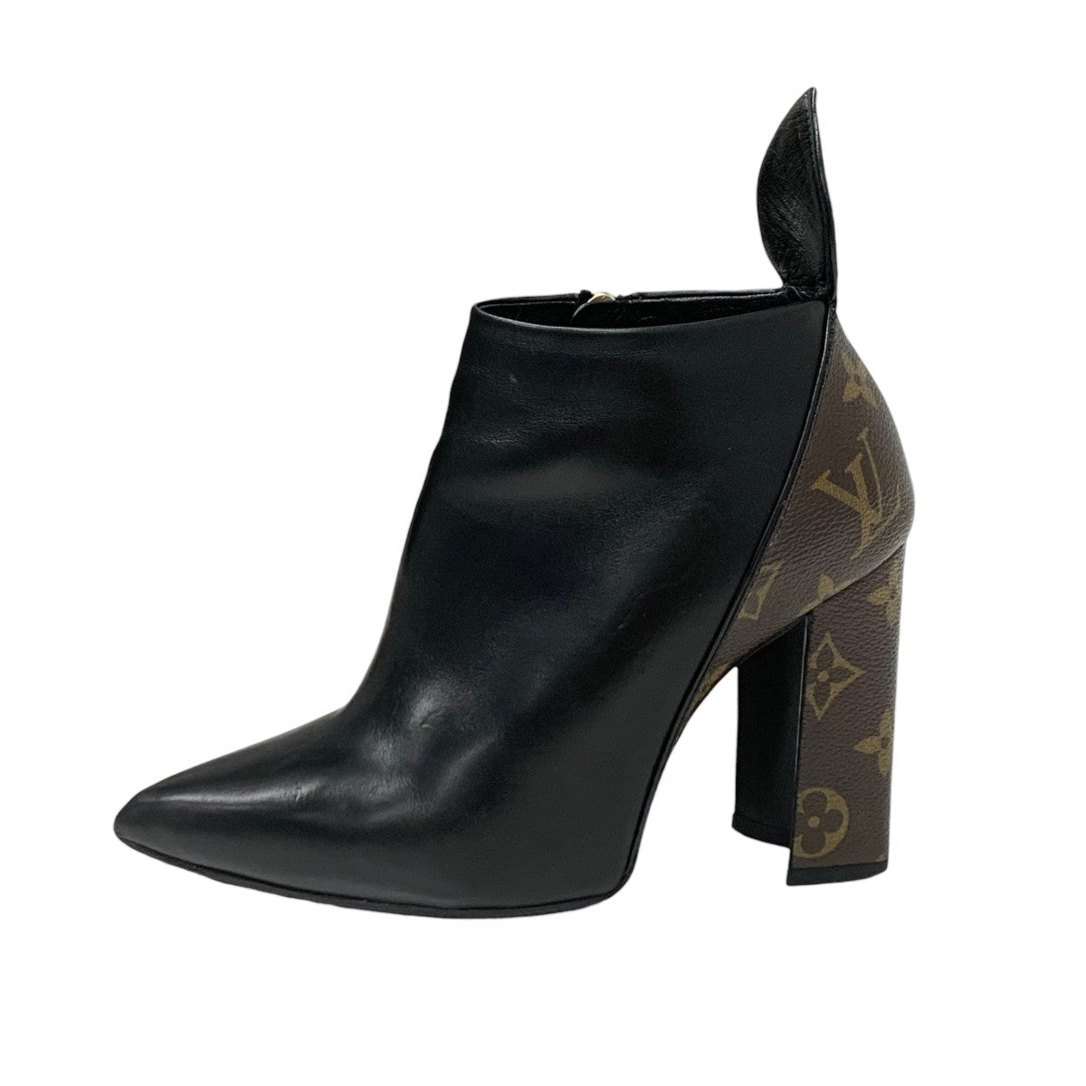 LOUIS VUITTON Rodeo Queen Line Monogram Boots Short Boots Shoes Leather Black Brown Ankle Boots