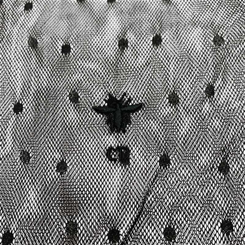 クリスチャンディオール CHRISTIAN DIOR トップス レースシャツ ブラック 黒 ドット柄 半袖