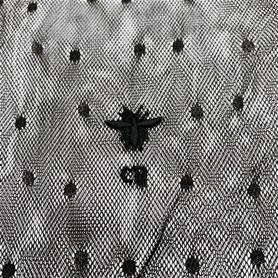 クリスチャンディオール CHRISTIAN DIOR トップス レースシャツ ブラック 黒 ドット柄 半袖