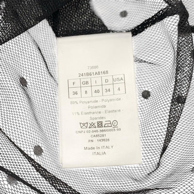クリスチャンディオール CHRISTIAN DIOR トップス レースシャツ ブラック 黒 ドット柄 半袖