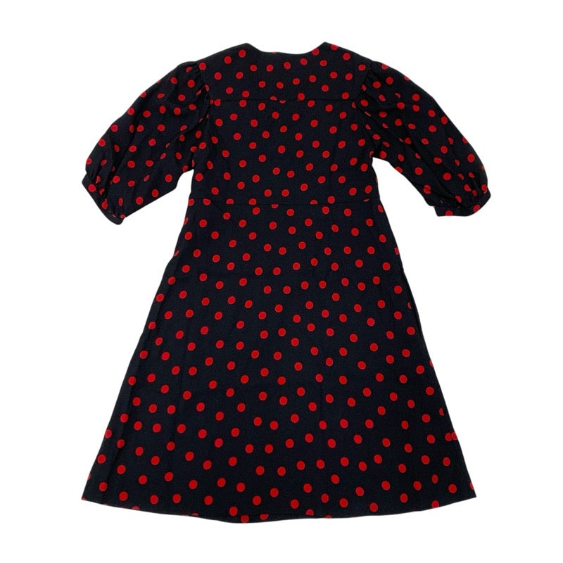 セリーヌ CELINE ワンピース レーヨン ブラック レッド ドット ドレス