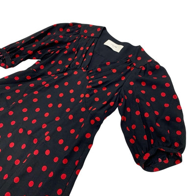 セリーヌ CELINE ワンピース レーヨン ブラック レッド ドット ドレス