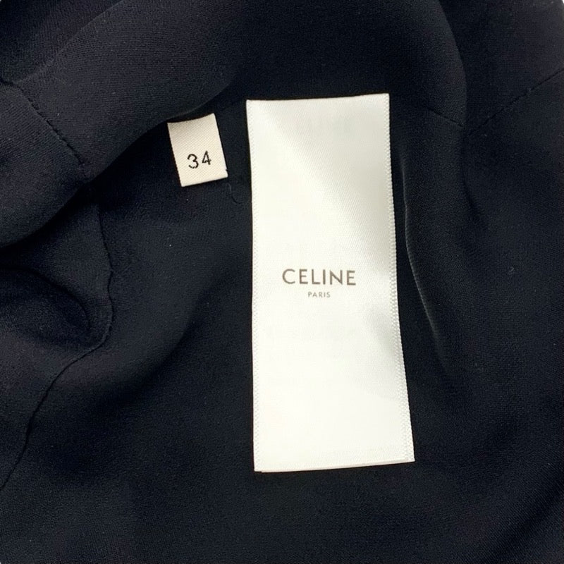 セリーヌ CELINE ワンピース レーヨン ブラック レッド ドット ドレス