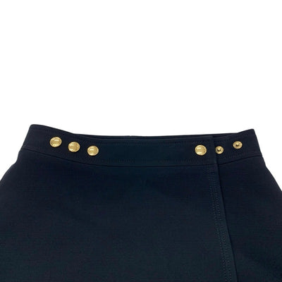 Louis Vuitton LOUIS VUITTON Bottoms Wool Black Gold Unused Wrap Skirt Mini Skirt