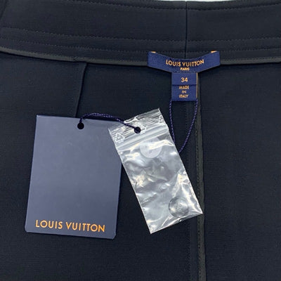 ルイヴィトン LOUIS VUITTON ボトムス ウール ブラック ゴールド 未使用 ラップスカート ミニスカート