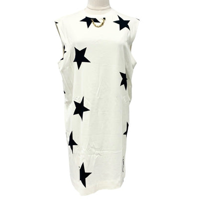 ルイヴィトン LOUIS VUITTON ワンピース コットン ホワイト ブラック ゴールド ロゴ スター