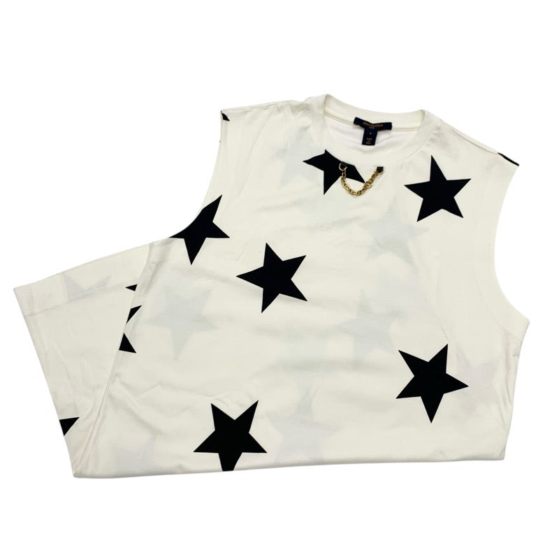 ルイヴィトン LOUIS VUITTON ワンピース コットン ホワイト ブラック ゴールド ロゴ スター