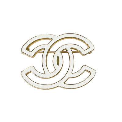 Chanel CHANEL Brooch Corsage White Gold Coco Mark