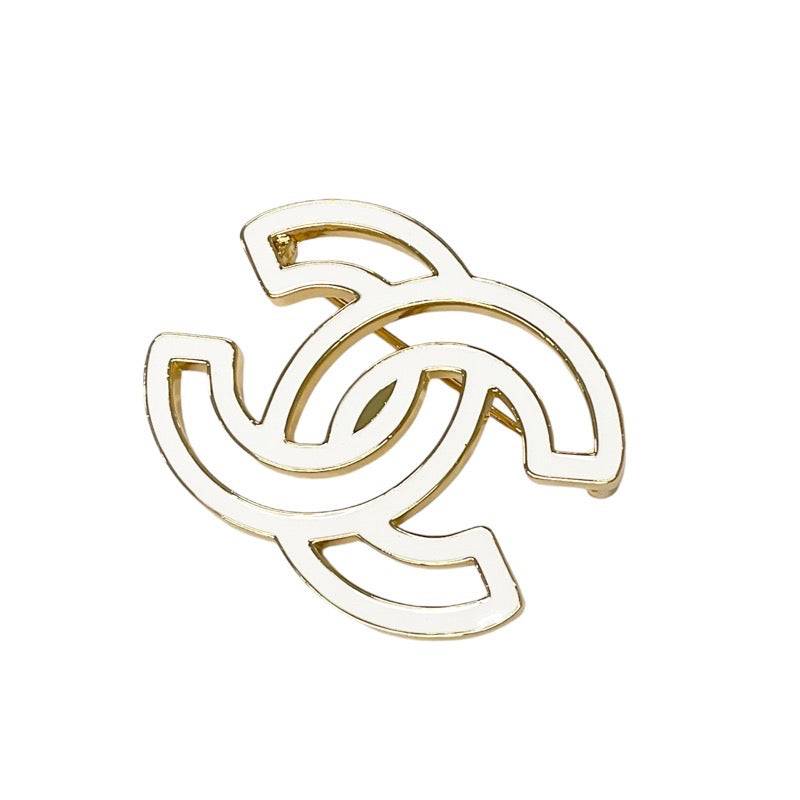 Chanel CHANEL Brooch Corsage White Gold Coco Mark