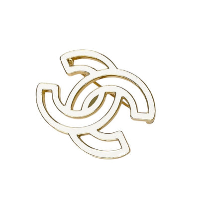 Chanel CHANEL Brooch Corsage White Gold Coco Mark