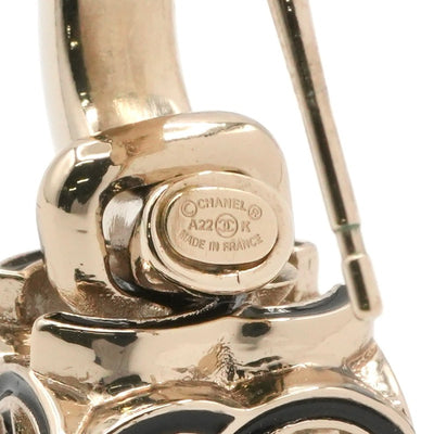 シャネル CHANEL ピアス イヤリング ゴールド ブラック ココマーク キューブ フープ