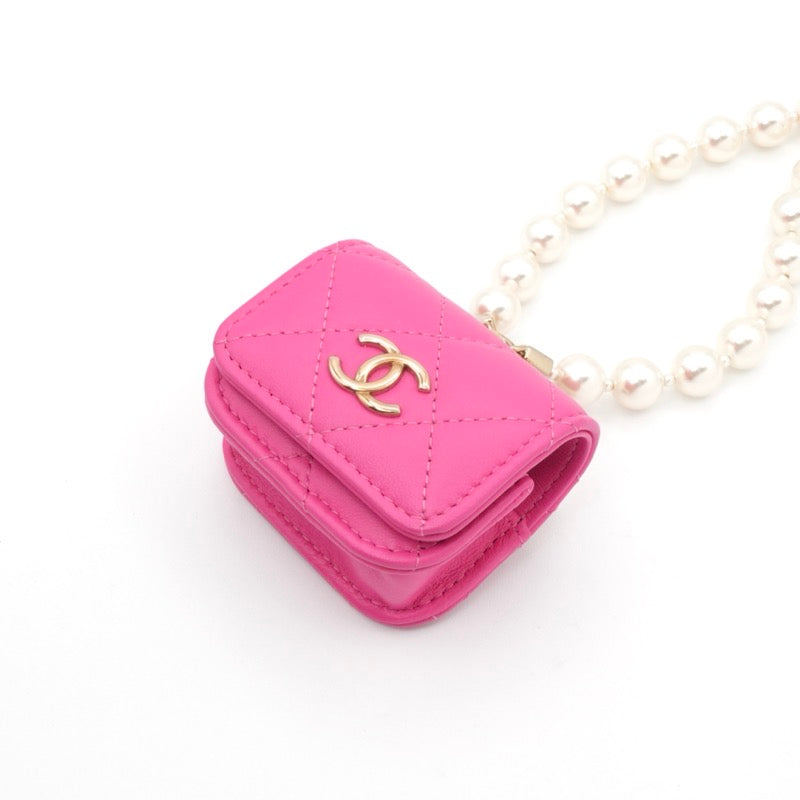 シャネル CHANEL ネックレス ペンダント チョーカー ピンク ゴールド ココマーク マトラッセ airpodsケース イヤホンケース