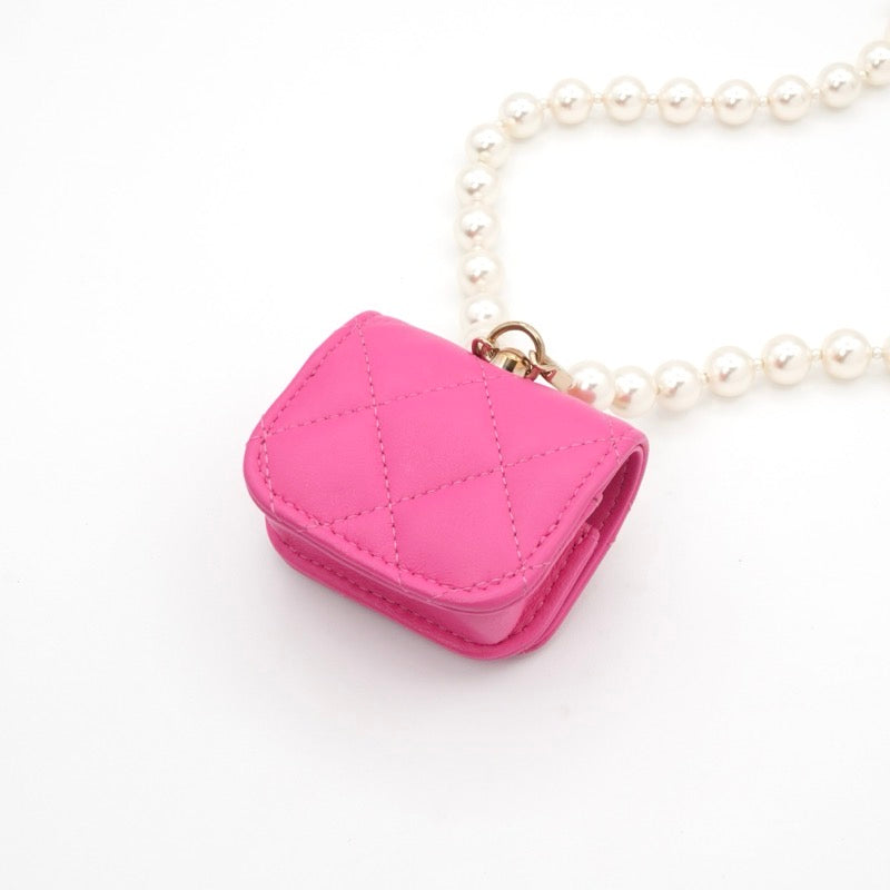 シャネル CHANEL ネックレス ペンダント チョーカー ピンク ゴールド ココマーク マトラッセ airpodsケース イヤホンケース