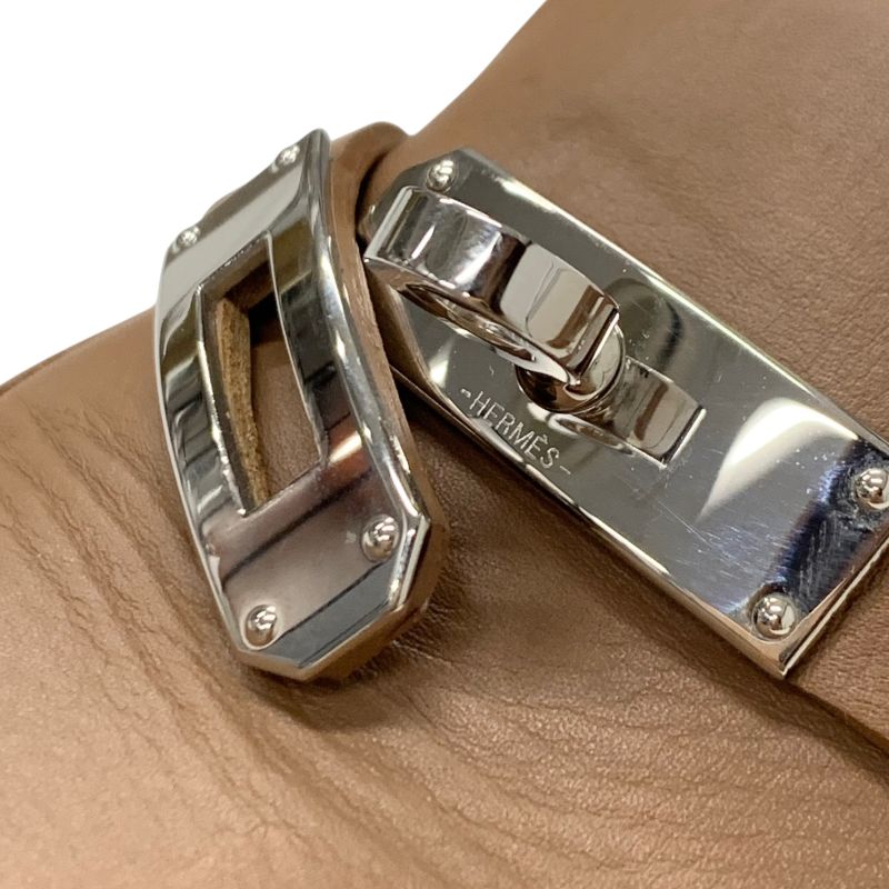 エルメス HERMES オズ フラットシューズ 靴 シューズ レザー ブラウン シルバー ケリー金具 ミュール スリッパサンダル