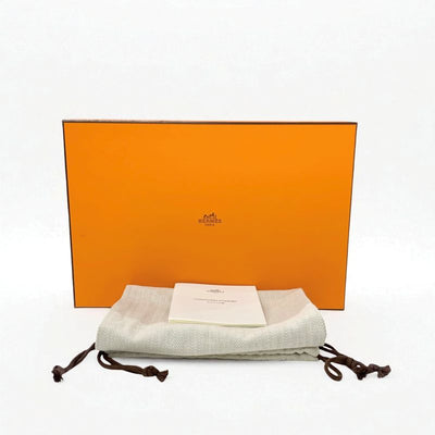 エルメス HERMES オズ フラットシューズ 靴 シューズ レザー ブラウン シルバー ケリー金具 ミュール スリッパサンダル