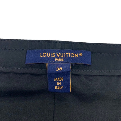 Louis Vuitton LOUIS VUITTON One-piece silk black boxy button front dress jewel button sleeveless