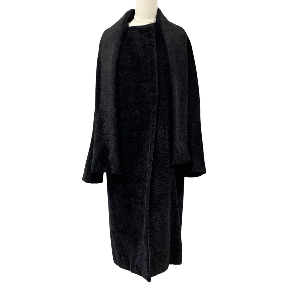 Hermes HERMES Outerwear Black Black Coat Long Coat Alpaca