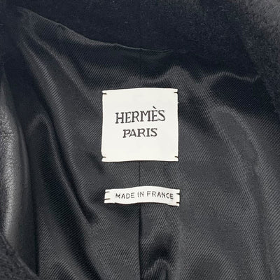 Hermes HERMES Outerwear Black Black Coat Long Coat Alpaca