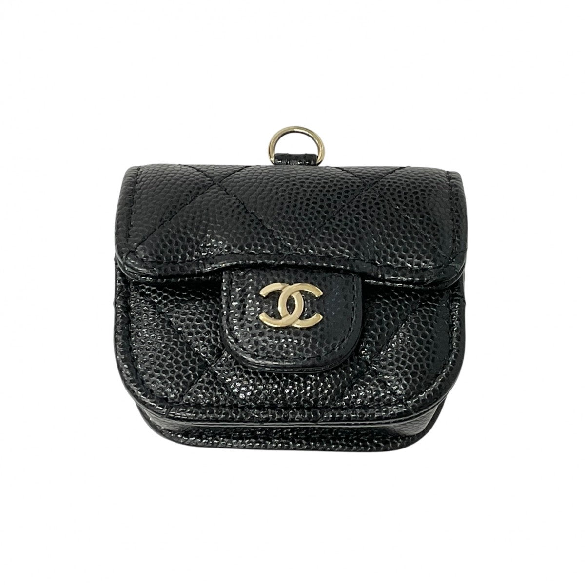 Chanel Black Gold Coco Mark Matelasse Airpods Case Earphone Case