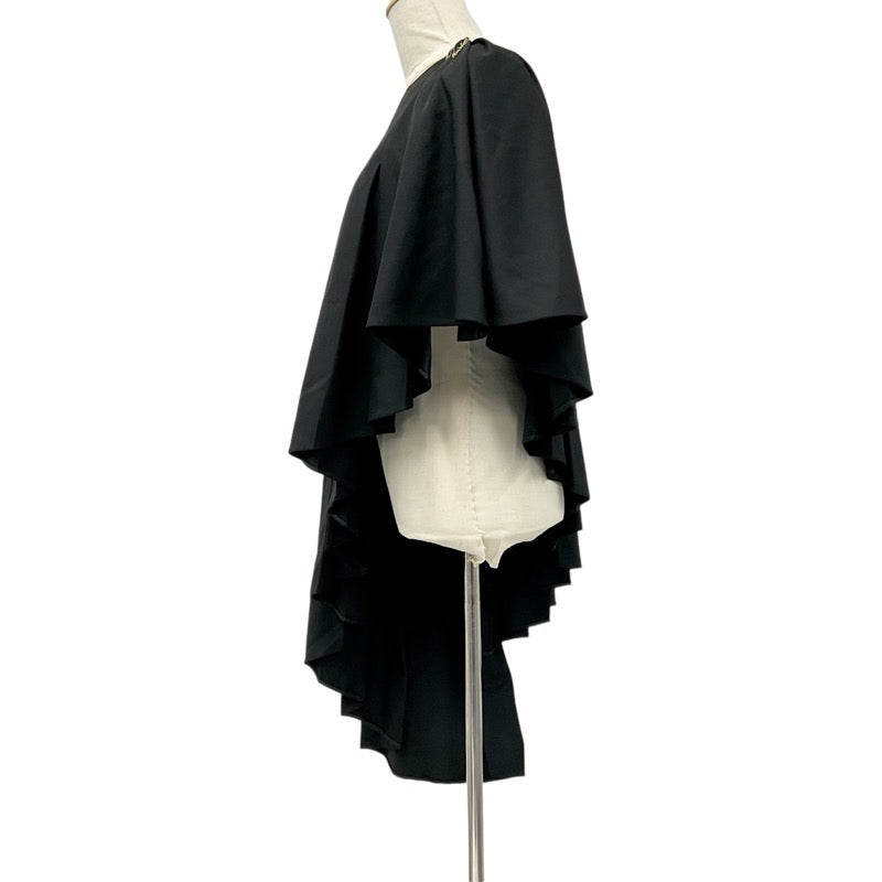 Louis Vuitton LOUIS VUITTON outerwear black black asymmetrical pleated cape wool