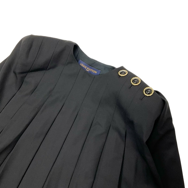 Louis Vuitton LOUIS VUITTON outerwear black black asymmetrical pleated cape wool