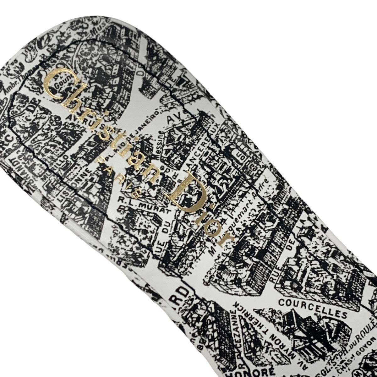 クリスチャンディオール CHRISTIAN DIOR DWAY サンダル 靴 シューズ ファブリック ホワイト ブラック ミュール 刺繍 エンブロイダリー ロゴ