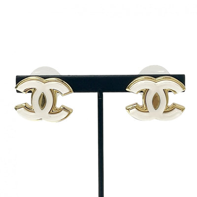 Chanel Earrings White Gold Coco Mark