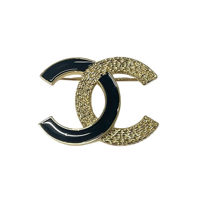 Chanel CHANEL Brooch Corsage Gold Black Coco Mark