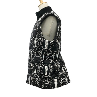 Hermes HERMES Outerwear Black White Down Vest Promenade du Matin Reversible