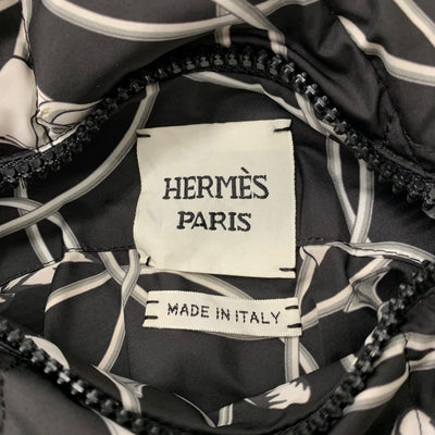 Hermes HERMES Outerwear Black White Down Vest Promenade du Matin Reversible