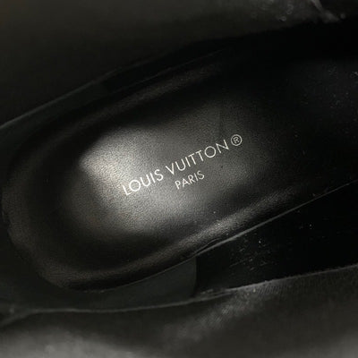 Louis Vuitton LOUIS VUITTON Bobourg Line Monogram Boots Short Boots Shoes Leather Black Ankle Boots Side Gore