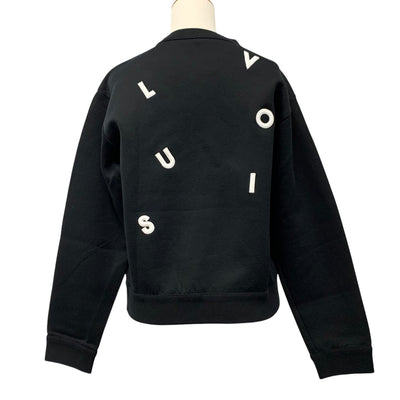 Louis Vuitton LOUIS VUITTON Tops Black White Sweatshirt Logo Sweatshirt