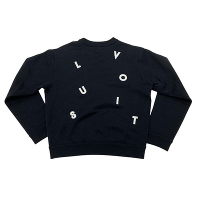 Louis Vuitton LOUIS VUITTON Tops Black White Sweatshirt Logo Sweatshirt