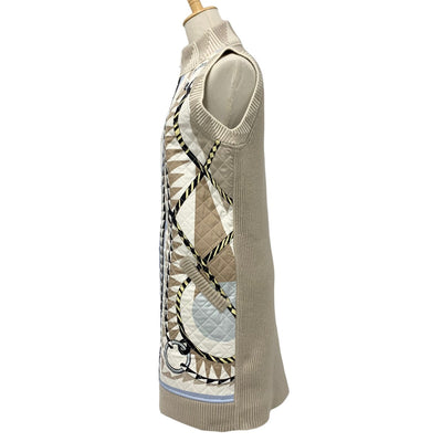 エルメス HERMES アウター ベージュ マルチカラー 未使用 ツイルレーヌ ベスト キルティング