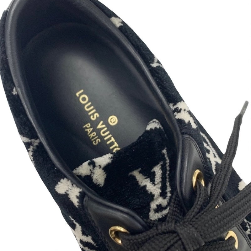 ルイヴィトン LOUIS VUITTON ステラーライン モノグラム スニーカー 靴 シューズ ベロア レザー ブラック 黒