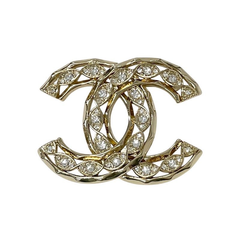 Chanel CHANEL Brooch Corsage Gold Coco Mark Rhinestone