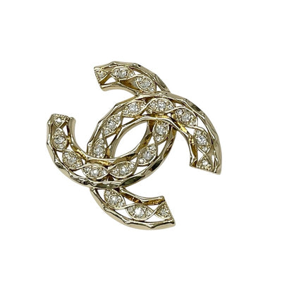 Chanel CHANEL Brooch Corsage Gold Coco Mark Rhinestone