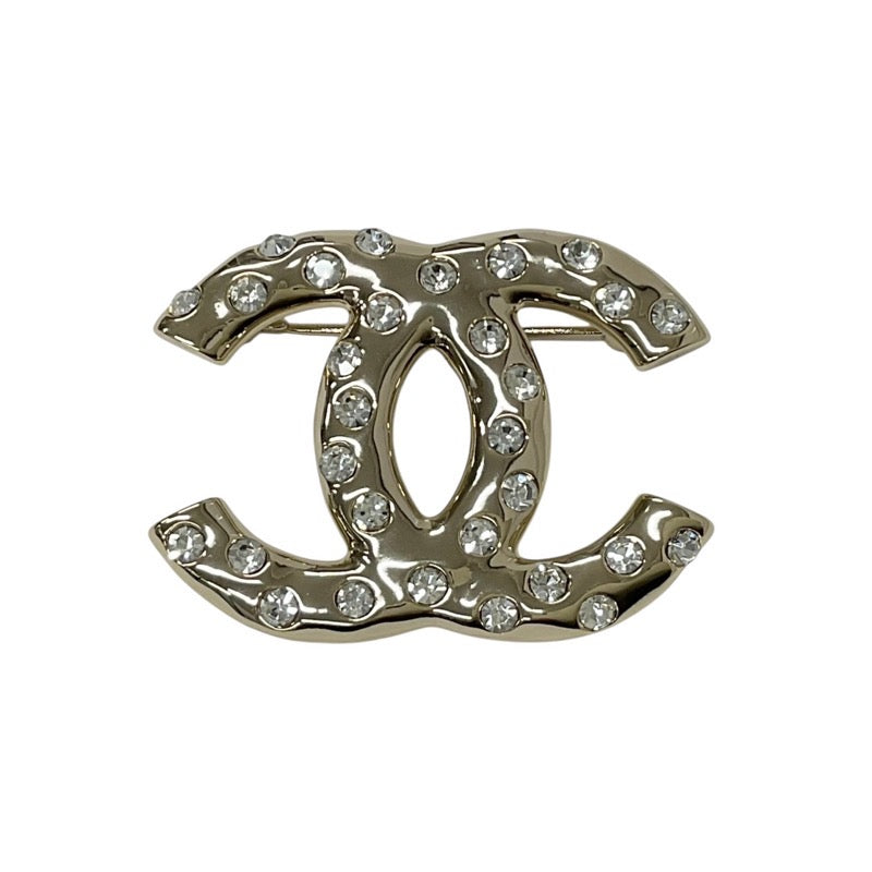 Chanel CHANEL Brooch Corsage Gold Coco Mark Rhinestone