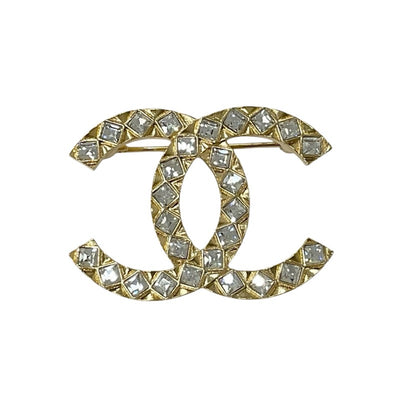 Chanel CHANEL Brooch Corsage Gold Coco Mark Rhinestone