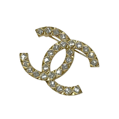 Chanel CHANEL Brooch Corsage Gold Coco Mark Rhinestone