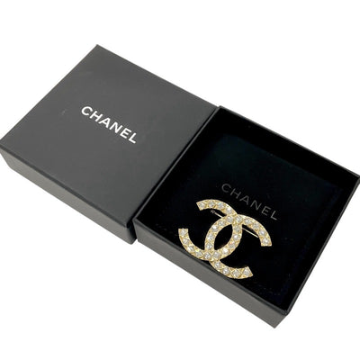 Chanel CHANEL Brooch Corsage Gold Coco Mark Rhinestone