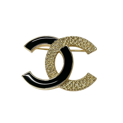 Chanel CHANEL Brooch Corsage Gold Black Coco Mark