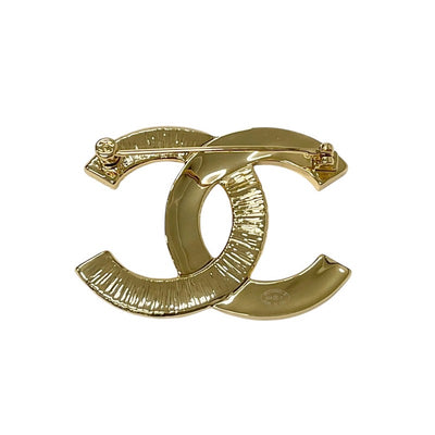 Chanel CHANEL Brooch Corsage Gold Black Coco Mark