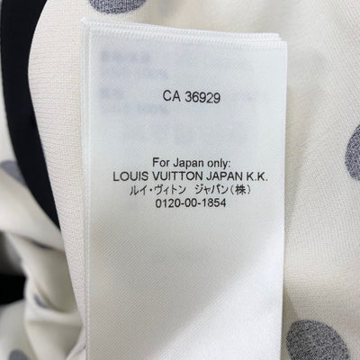 ルイヴィトン LOUIS VUITTON ワンピース シルク ブラック ホワイト ドレス ロゴ ドット柄 襟付き