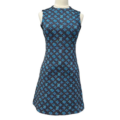 ルイヴィトン LOUIS VUITTON モノグラム ワンピース シルク ブルー系 ノースリーブ